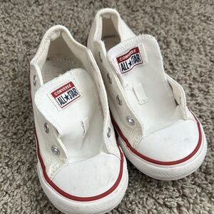 Converse Kids White and Red Slip-On Sneakers
